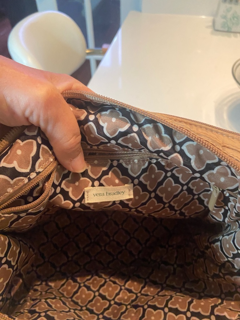 Vera Bradley Quilted Tote in Camel Tan - Picture 4 of 9
